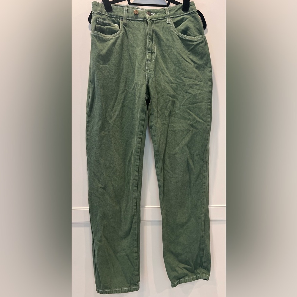 Stylish Wide Leg Green Jeans